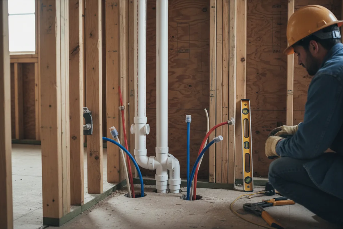 Drain and supply rough-in during Leak Detection in Waterford